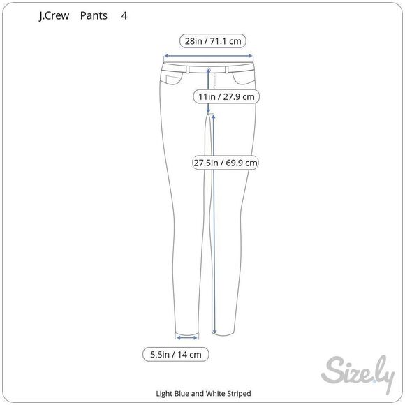 J. Crew Elastic Blue Striped Pants Women’s 4 - Picture 6 of 6